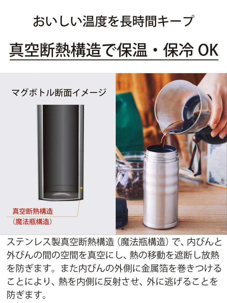 Kyocera CERAMUG White Ceramic Water Screw Ceramic Vacuum Keeps Drinks Hot or Bottle/Coffee Mug, 500ml, Cap, Interior, Insulation, Cold, MB-17SWH-AZ