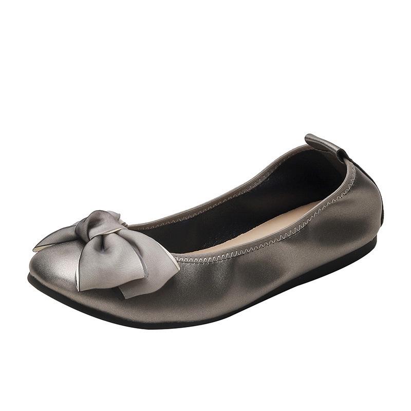 Soft-soled Shallow-mouth Ladyshoes 2025 Spring and Autumn Square Dancing Women's Shoes Large-size Single Shoes Egg Roll Shoes Flat-soled Doudou Sh