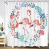 Waterproof Bathroom Shower Curtains Flamingo Polyester Bath Curtain Flower Leaves Plant Bath Screen Printed Curtain Home Decor