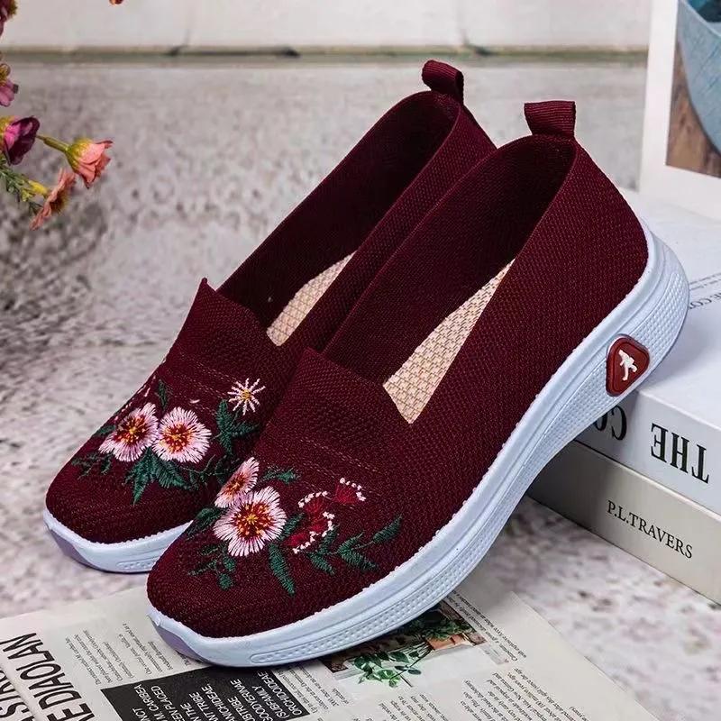 

sapatos femininas women fashion round toe plus size high quality spring & summer mesh breathable slip on flat loafers ga354 35