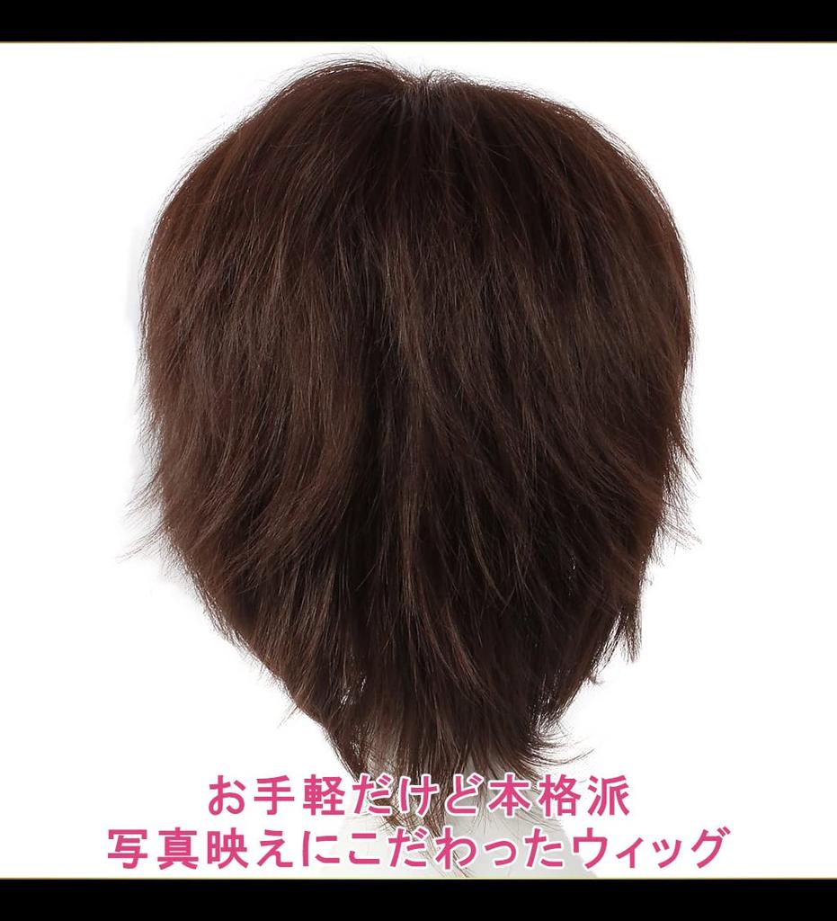 CaseEden Cosplay Wig, Short, 35cm, Heat-Resistant, Dark Brown, Includes 2 Wig Nets