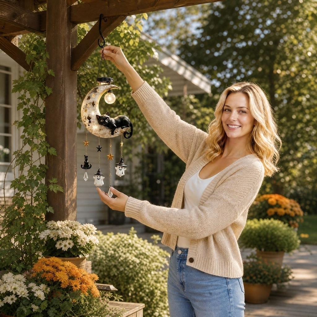 Moon and Hanging Decorative Light for Outdoor Garden Patio