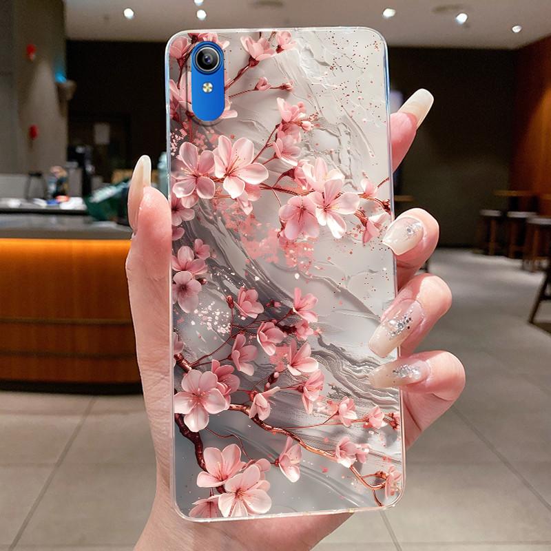 Para Vivo 2015 / Y91C / Y1S / 1820 Carcasa Transparente Nuevo Diseño Flor Silicona Suave Funda Parachoques Para VIVO Y91C/1820 TPU Funda para Teléfono