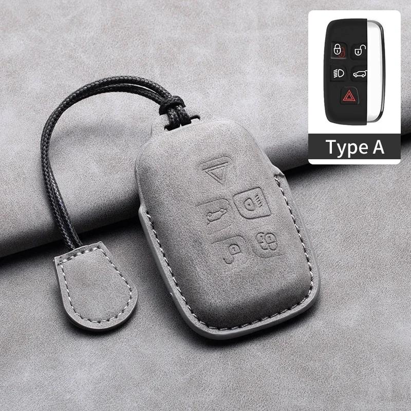 Leather Car Remote Key Case Cover for Land Rover Range Rover Sport Evoque Freelander Velar Discovery for Jaguar XE XJ XF Guitar