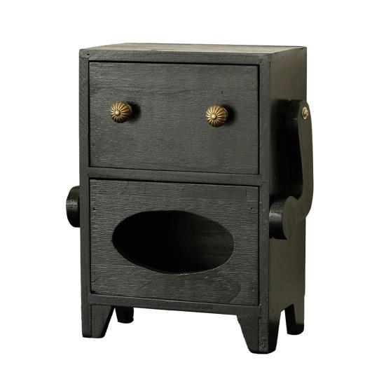 Мини-шкафчик для хранения в форме робота Деревянная шкатулка для украшений Ящик и держатель для салфеток Настольный органайзер для украшений Косметики Туалетного столика Общежития Спальни Horizontal чёрный