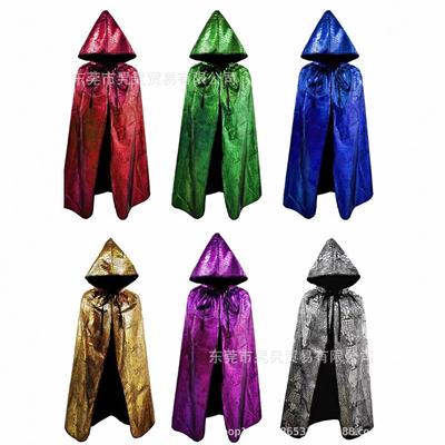 Cosplay Kostüm Halloween Sensenmann Umhang Hexe Prinz Prinzessin Goldener Samt Umhang Umhang