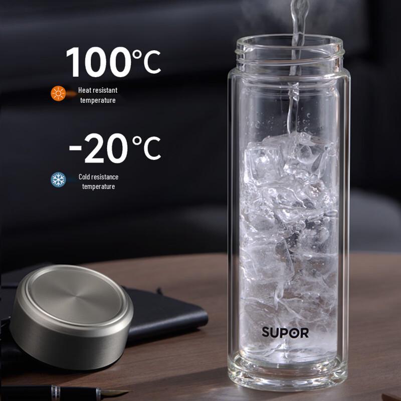 SUPOR Double-Wall Glass Tea Infuser Bottle