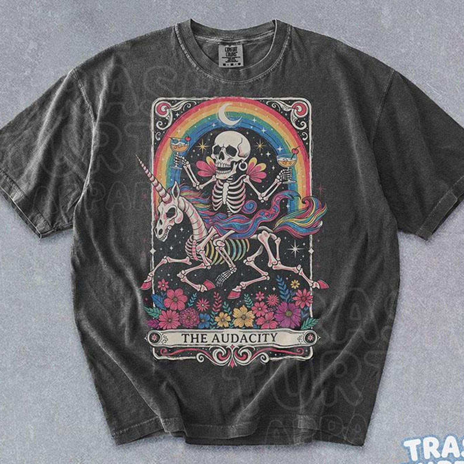 The Audacity Tarot Card Shirt Funny Skeleton TShirt Audacity Tarot Skeleton T-shirt Graphic Gift 90s Tee 4XL