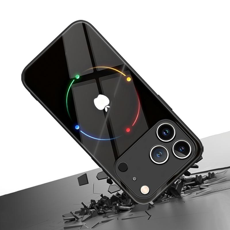 Colorful Halo For Apple Pattern Tempered Glass Phone Case For iPhone 17 16 15 14 13 12 11 Pro Max 17 Air 7 8 Plus XR XS X Cover