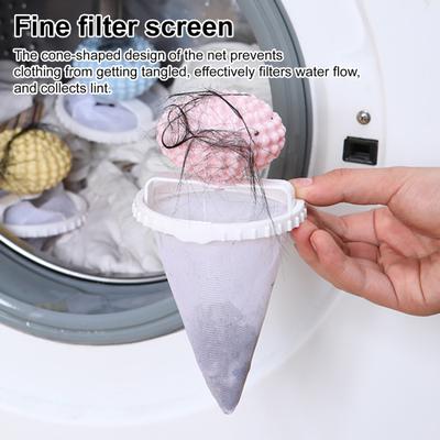 Lint Remover Laundry Floating Hair Filter Reusable Washing Machine Hair Remover Bag Self-Cleaning Mesh Filter