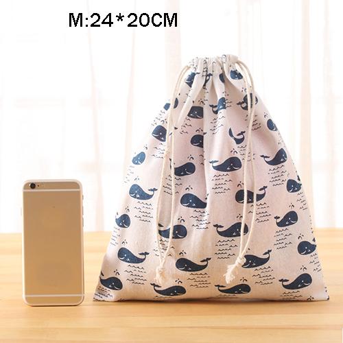 Trendy Lightweight Drawstring Carryalls Girls Shoes Carryalls Women Cotton Travel Pouch Storage Clothes Handbag High Quality Makeup Carryall