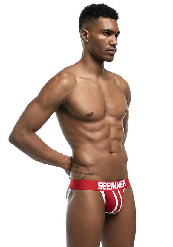 Men's Breathable Color Block Combed Cotton Low-rise Underwear
