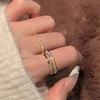 Ins Eleganter Stil Drip Glasur Ring Für Frauen Zierliches Geometrisches Kupfer Modeaccessoire