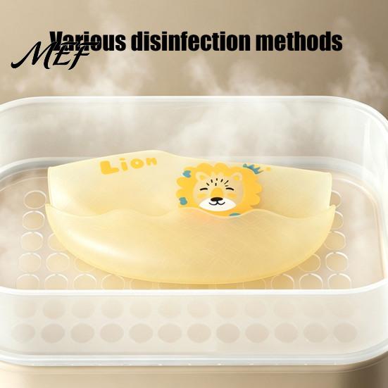 Food Grade Silicone Bibs Baby Bib with Catcher Pocket, Waterproof Lightweight Feeding Babies Bib, Foldable Adjustable for Infant Toddler Cartoon Print
