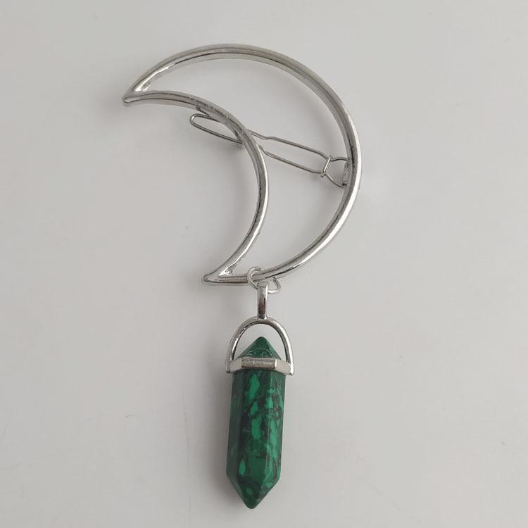 SuiBian Trendy Spring/Summer Hair Clips: Alloy Moon  Hexagonal Pendant Accessories