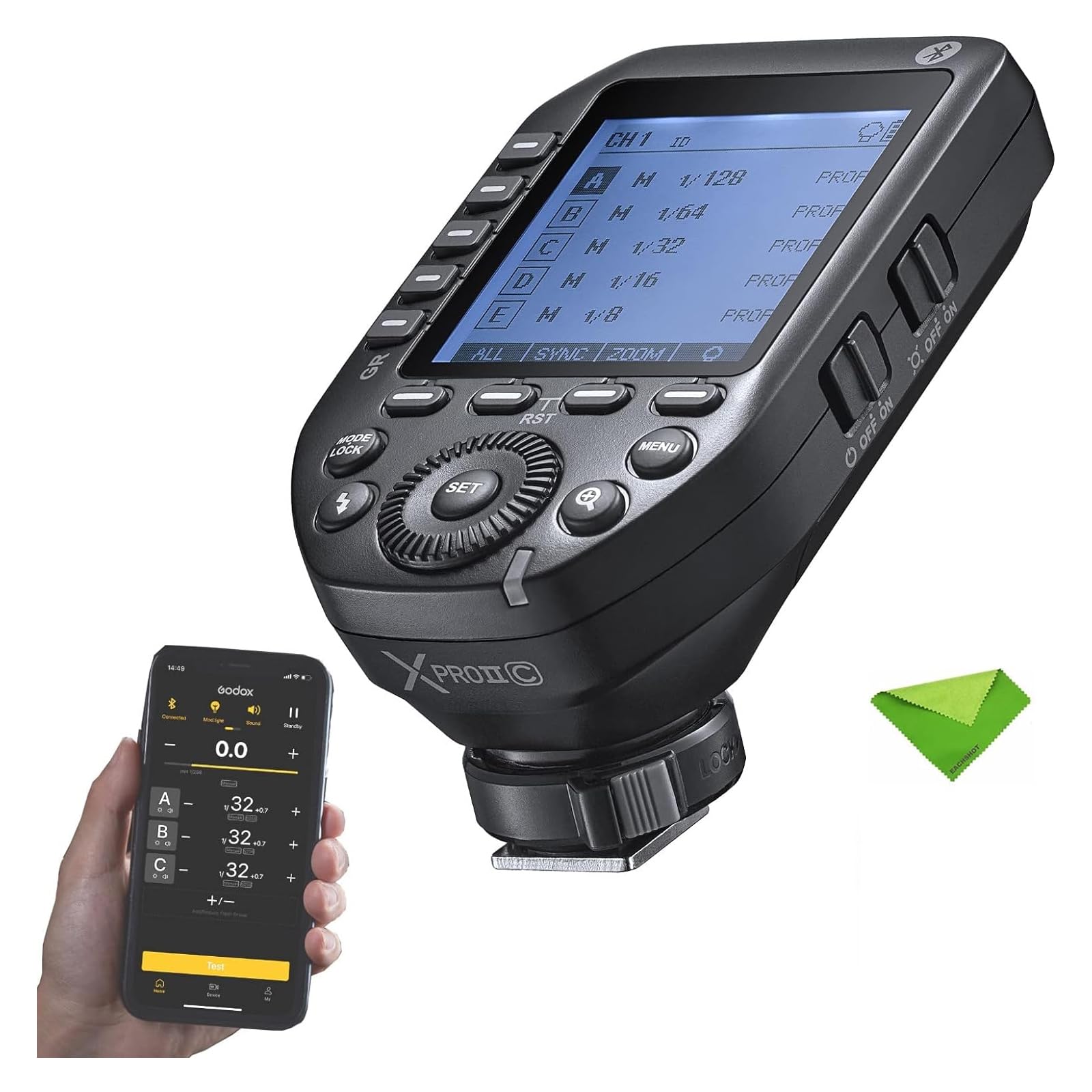 

Authorized Godox Transmitter Flash Trigger Compatible with Canon SLR Godox Flash Wireless Transmitter TTL HSS Bluetooth Large Screen [GODOX Dealer]