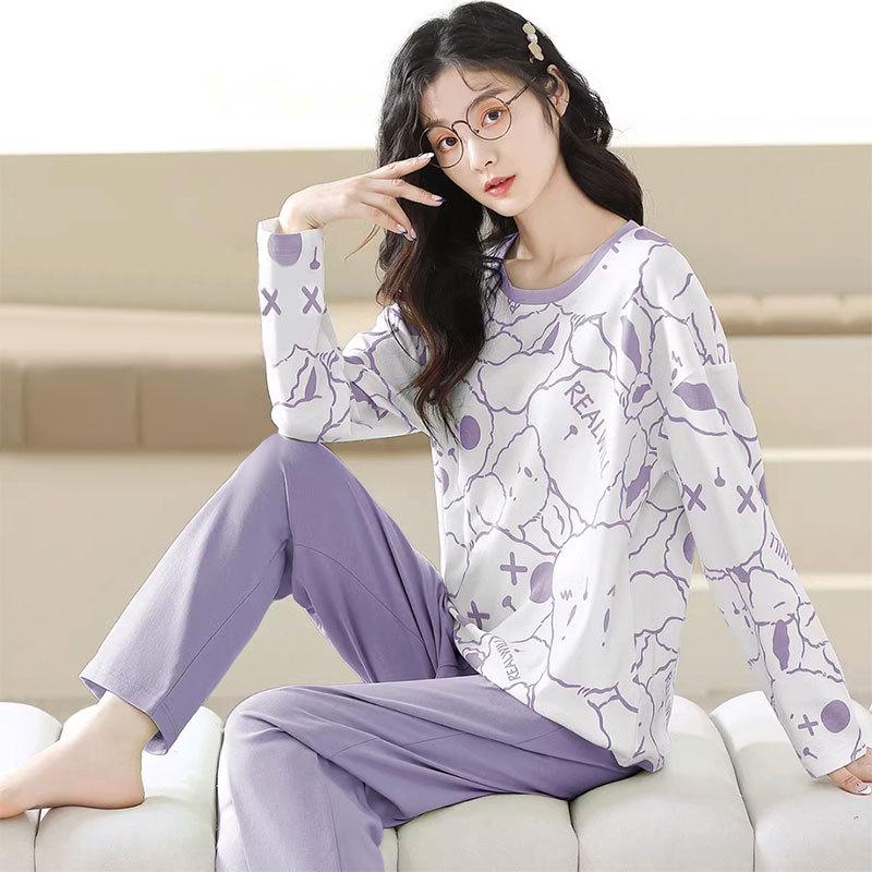 Women's Autumn/Winter Pajama Set: Cute, Girlish Long-Sleeve, Loose, Casual Homewear