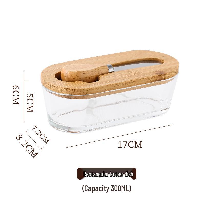 

Прозора Скляна Маслянка з Кришкою та Ножем для Масла - Контейнер для Зберігання Сиру в Свіжому Стані для Домашнього Використання