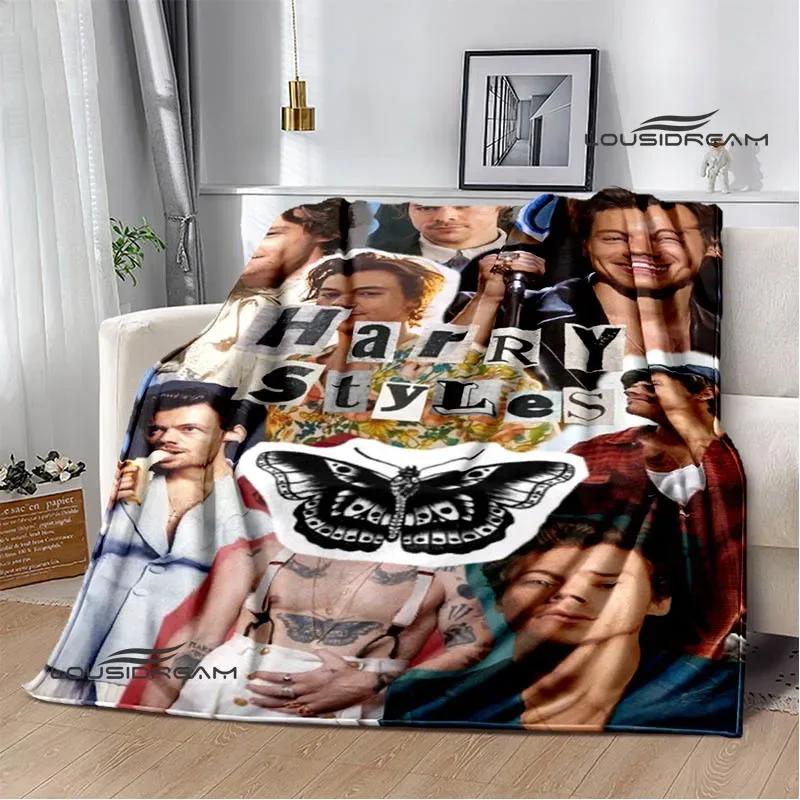 Sänger H-Harry-Styles bedruckte Decke Picknickdecken Flansch warme Decke Weiche und bequeme Decke Bettwäsche Geburtstagsgeschenk