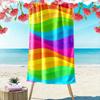Rainbow Wave Pattern Towel Beach Towel Quick-drying for Travel Outdoor Sports Jogging Beach and Swimming