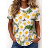 Women's T Shirt Print Floral Graphic Plants Bohemia Hawaiian Stylish Short Sleeve Crew Neck Long Tops Summer