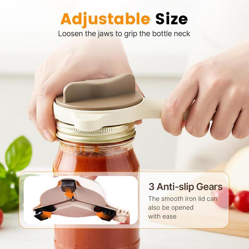 3-in-1 Metal Kitchen Tool Gripper Lid Opener Can Multifunctional Adjustable Opener Bottle Opener - Easy to Use Home Essential