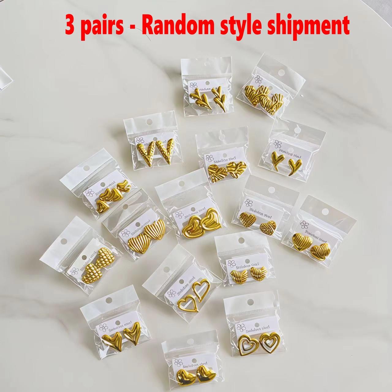 

Stainless Steel 18K Gold Plated Women s Jewelry Earrings Dainty Bump Lava Irregular Heart Stud Earrings Style Random Shipping