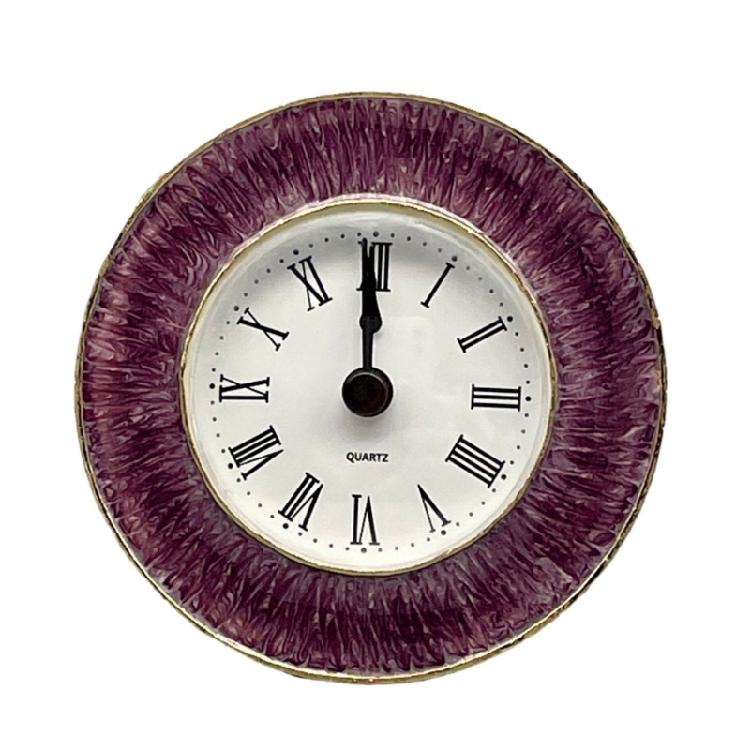 Small Table Clock with Enamel Color Metal Clocks Quiet Timekeeping for Collectors Mantel Clock Home Decoration