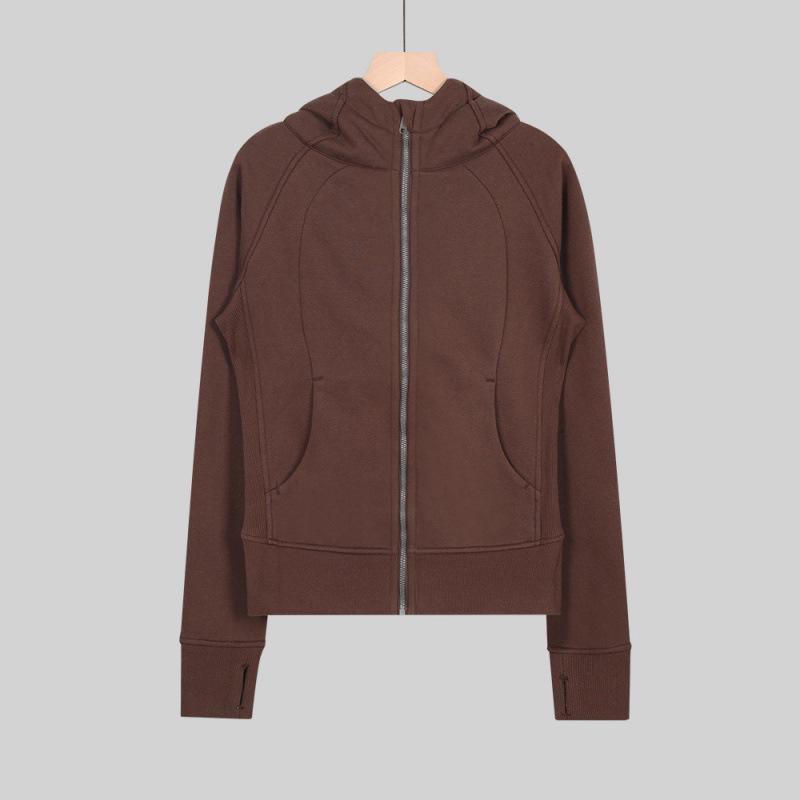 Lulu Original Embroidered Slim-Fit Scuba Jacket - Fleece-Lined Warm Yoga Casual Sports Top