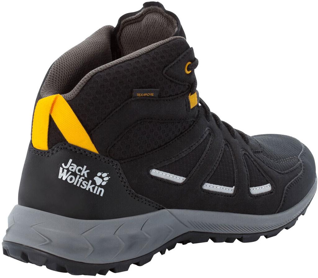 Hiking Shoes Jack Wolfskin Woodland 2 Texapore Mid (4051261) Black/burly Yellow XT