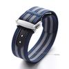 Ribbed Nylon Strap for Omega for Swatch for Moonswatch Stainless Steel Folding Buckle Men Women Sport Replace Watch Band 20mm