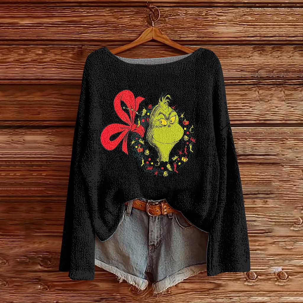Women's Fashion Round Neck Long Sleeve Pullover Faux Sweater Knitted Pullover Top