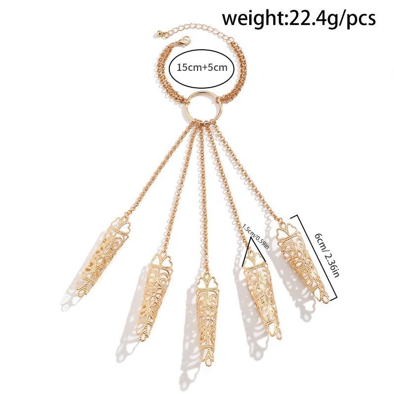 1PC European and American jewelry, Gothic Halloween chain finger bracelet, personalized tapered fringed nail back chain