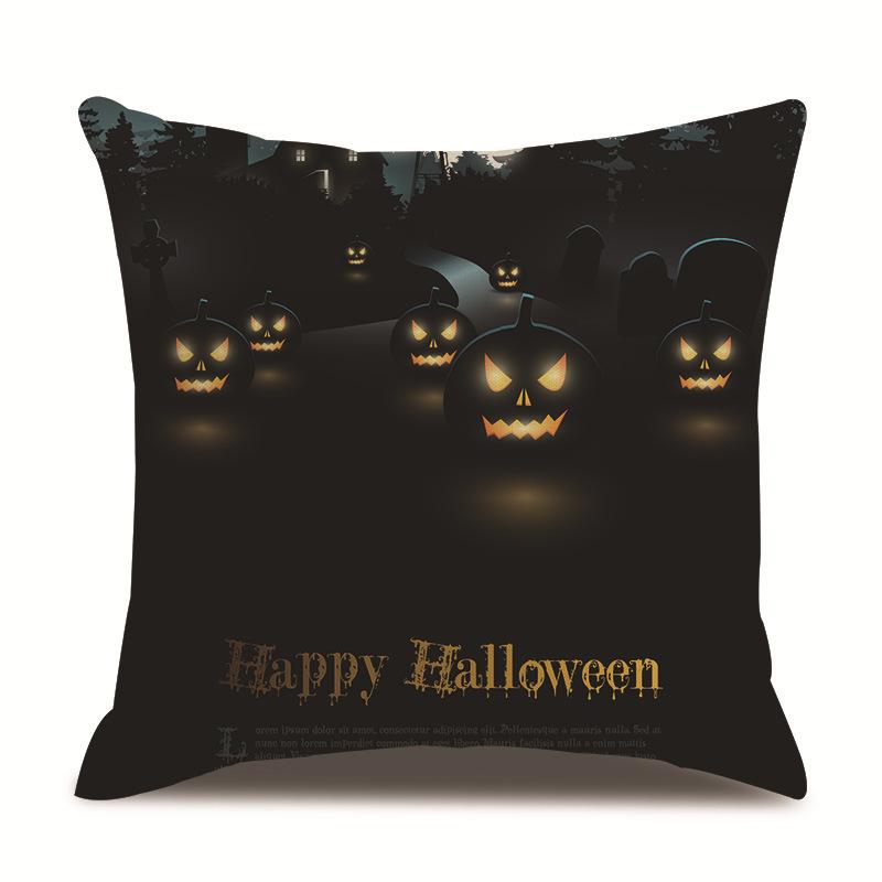 Halloween Linen Pillow Cover Printed Pillow Cover