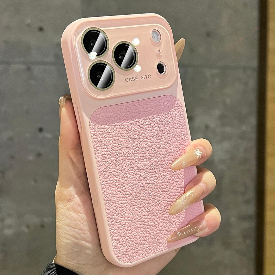 

Leather Phone Case For iPhone 15 14 16 17 Pro Max 17Pro 16Pro Official Big Window Shockproof Len Camera Protector Cover For iPhone 17ProMax