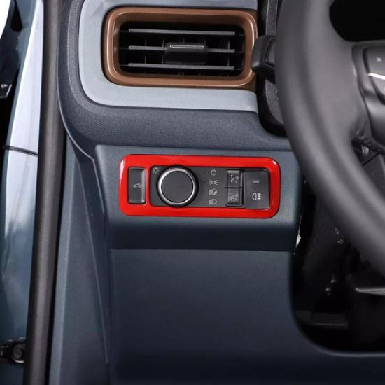 For Ford Maverick -2025 ABS Red Interior Headlight Switch Button Cover Trim