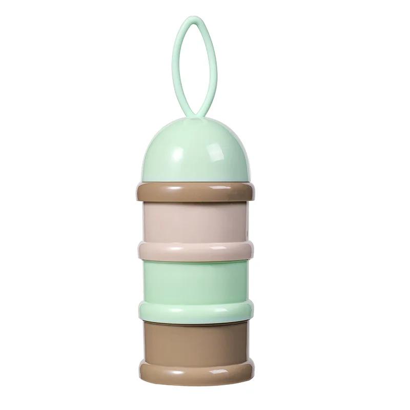 Colourful baby 3 tier milk powder box Individual tiered milk powder compartments Children's portable rotating milk powder box1PC