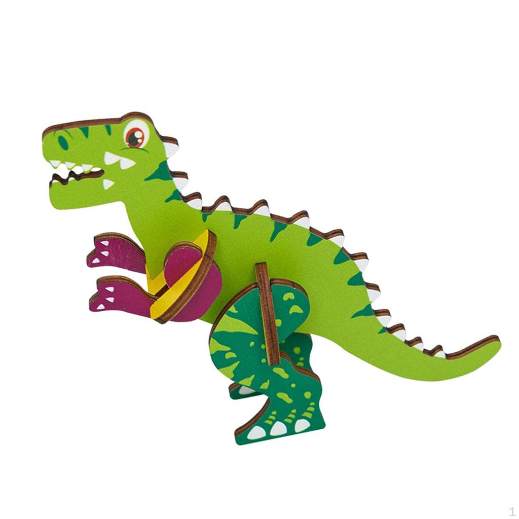 3D Cartoon Wooden Insert Puzzle DIY Toy Model for Toddler Girls Boys Children Birthday Gifts