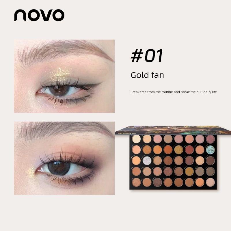 Novo Eyeshadow Palette 40 Colors Matte Pearlescent Fine Shimmer Earth Tones High-Value Internet Celebrity Eyeshadow Palette for Makeup Artists