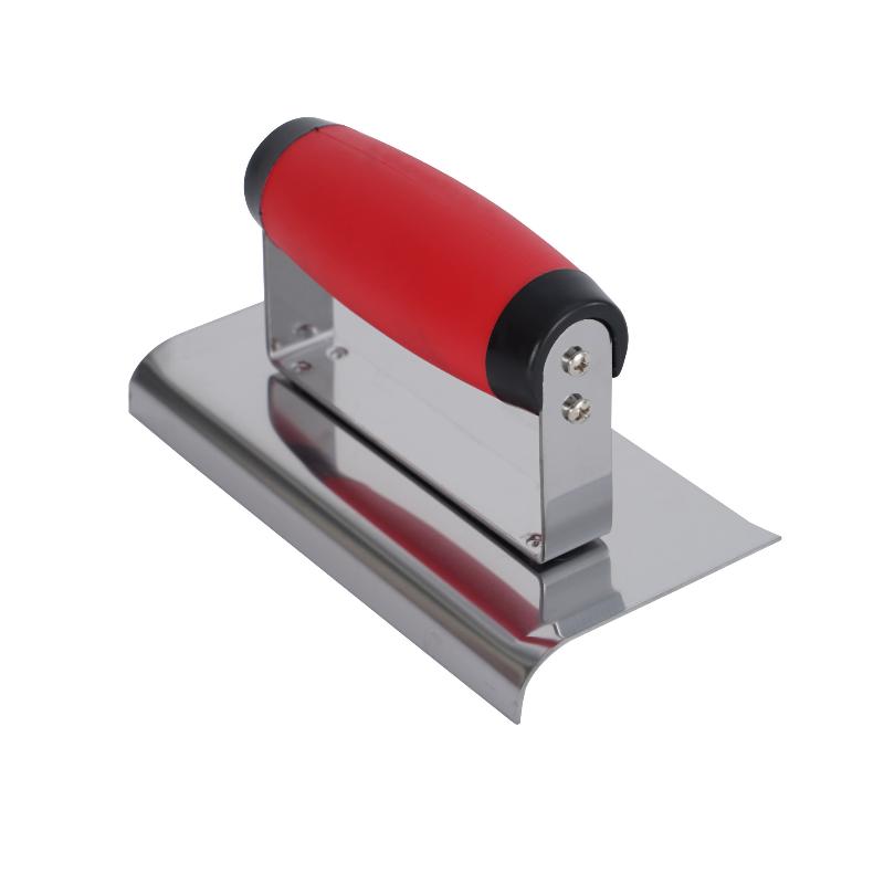 1Pcs Rubber Handle Plastering Trowel Concrete Trowel Drywall Tools Stainless Steel Corner Shaping Trowels Corner Tool