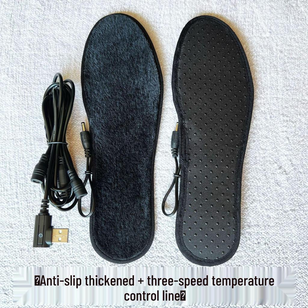 USB Rechargeable Heated Insoles - Electric Foot Warmers for Outdoor Use
