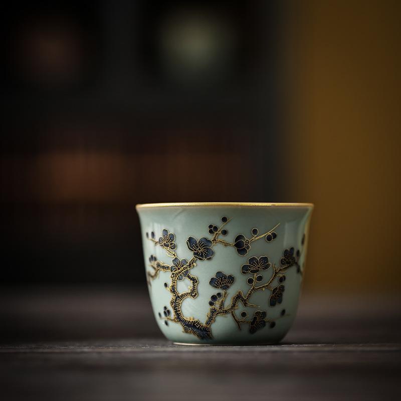 Celadon Master Cup Light Luxury Tea Cup Kung Fu Tea Set Drinking Tea Large Teacup Single Cup Personal Special Teacup Tea Cup