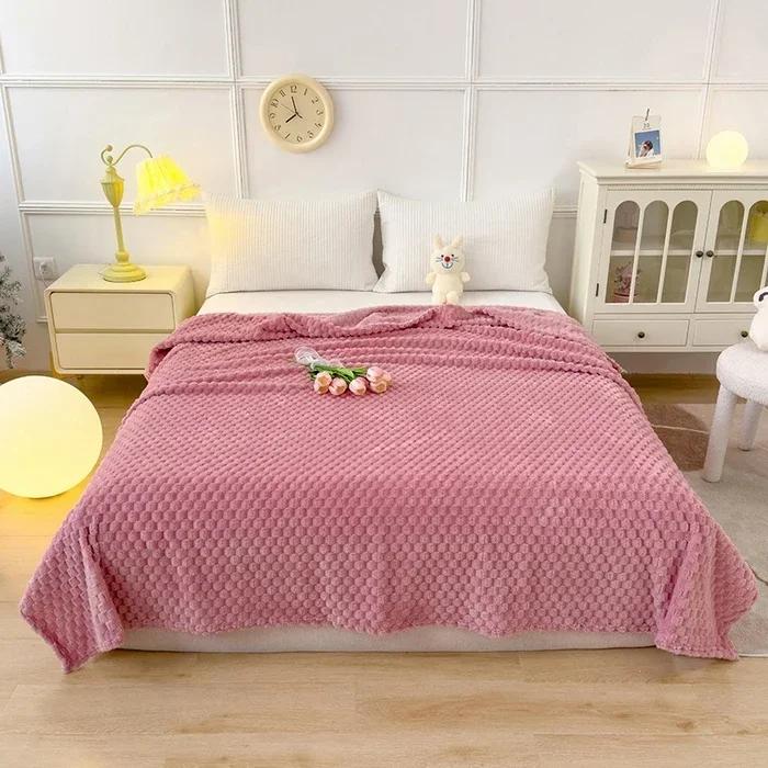 Winter Plaid Blankets for Beds Warm Sofa Blnket Fluffy Blankets Queen King Size Bedding Imitation Fur Bed Sofa Cover