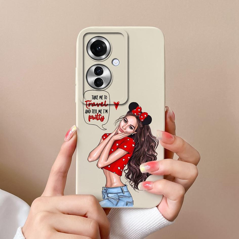For OPPO Realme 12 Lite C65 Reno11 Pro A60 A59 Cases Back Covers Fashion Girls Boys Liquid Soft Silicone Camera Protection Phone Bags Housing For OPPO