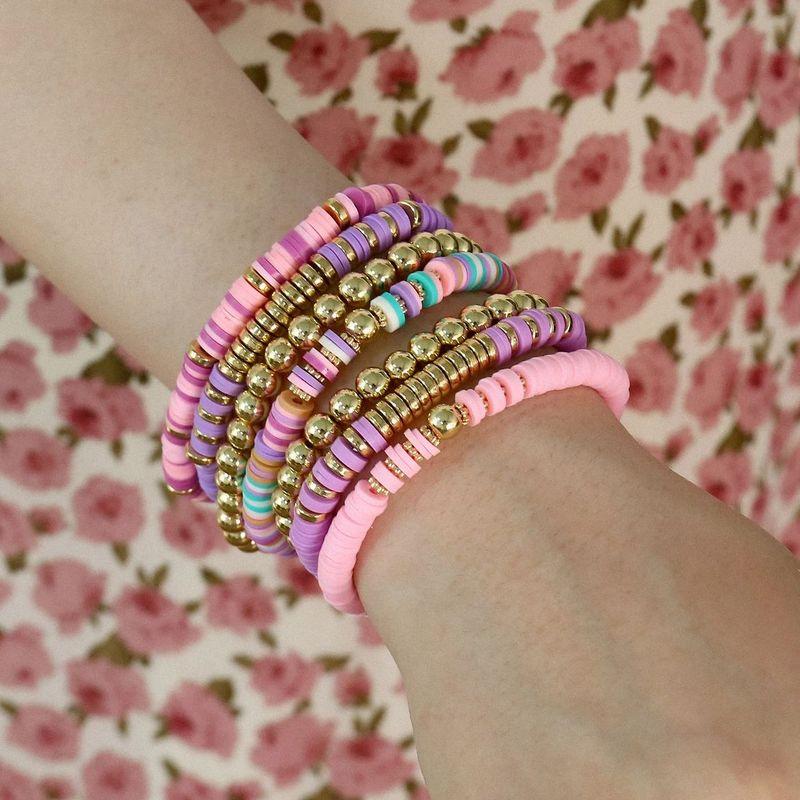 Badu Stackable Heishi Beaded Bracelets For Women Colorful Polymer Clay Beads Surfer Boho Bracelet Summer Beach Jewelry Set