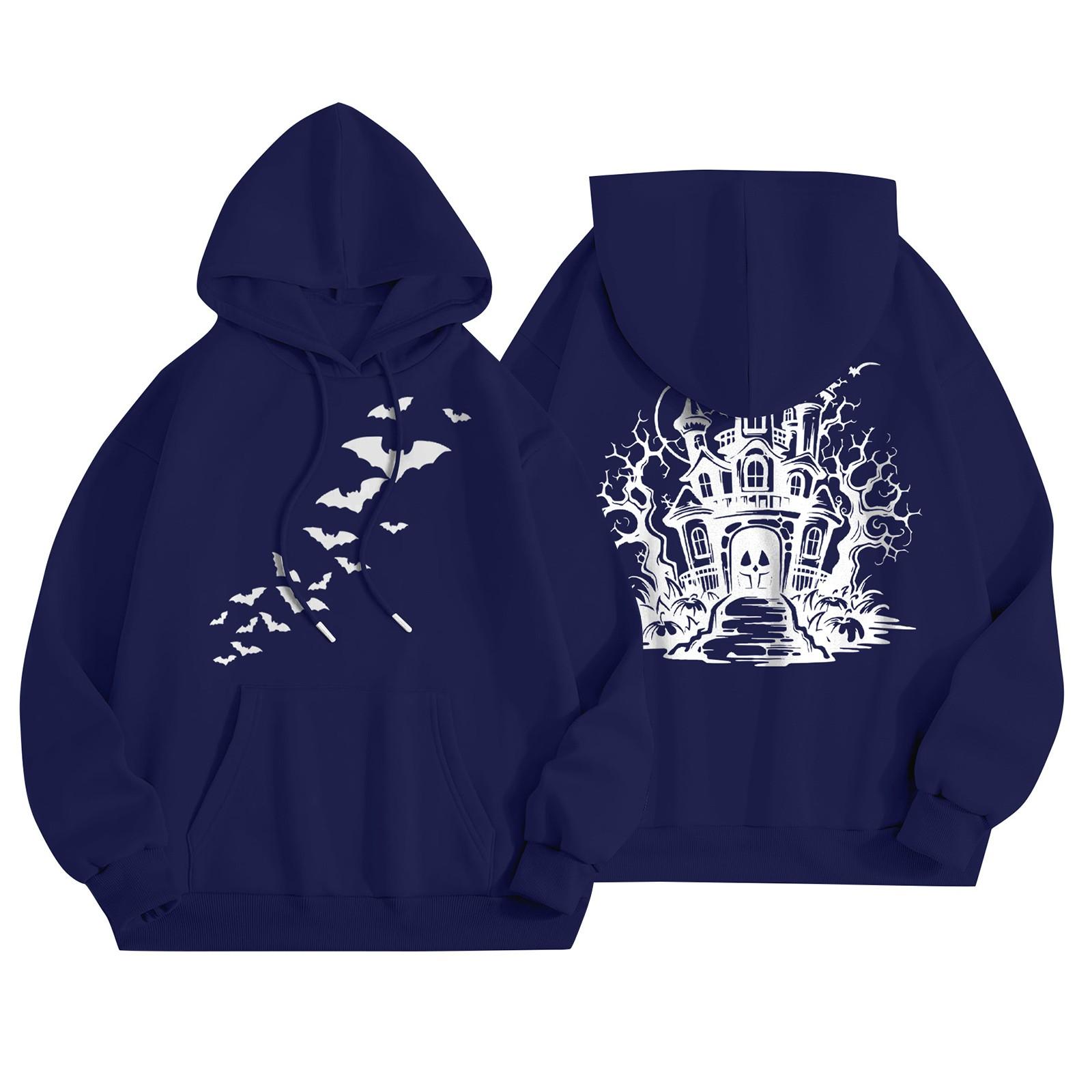 

Женские толстовки с капюшоном, свободные толстовки с длинным рукавом, повседневные пуловеры, толстовки с капюшоном, топы XXXL тёмно-синий