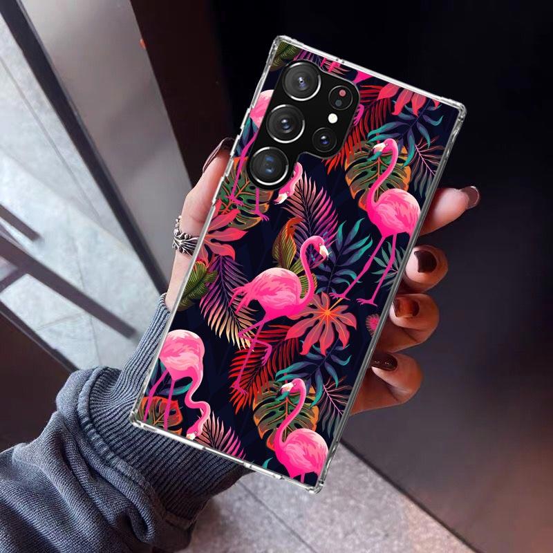 Pink Red Flamingo Phone Case For Samsung Galaxy S23 S24 S25 Edge S26 Ultra S22 + S21 Plus S20 FE Cover Silicone Print Shell Gala