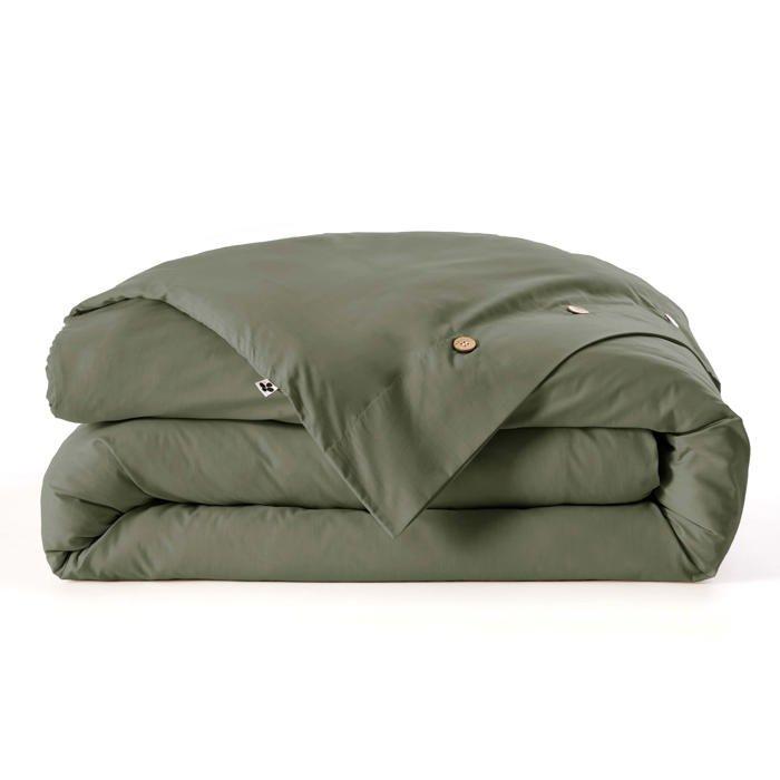 Housse de couette en percale 220 x 240 vert romarin Perrine