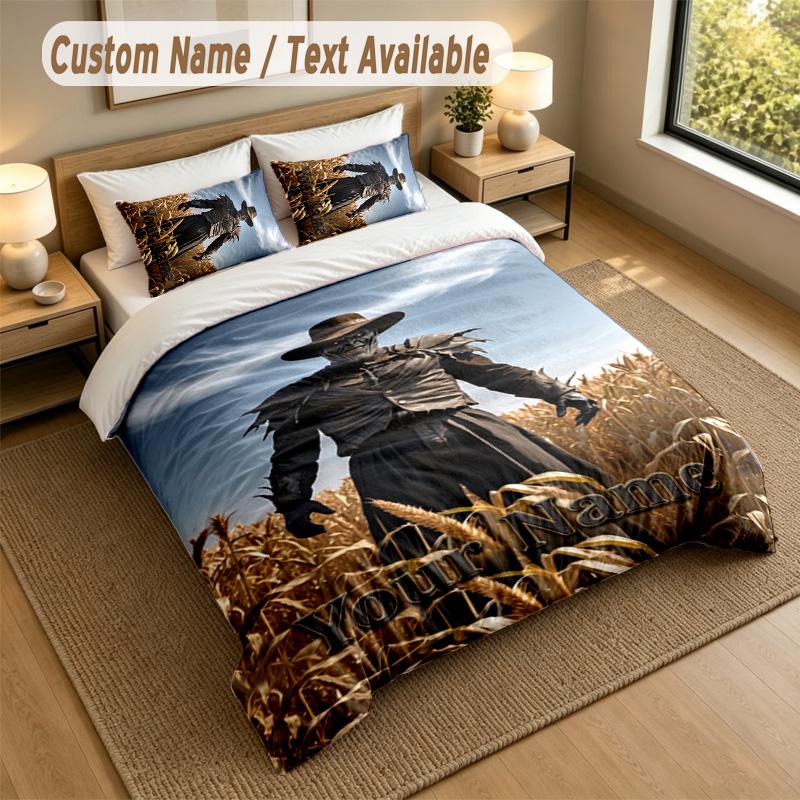 3Pcs Bedding Set Custom Name Text, 1 Sheet 2 Pillowcases Home Bed DecorJeepers Creepers The Creeper