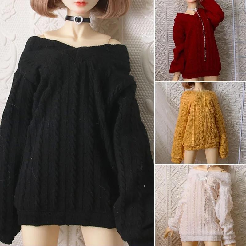 New 30cm/ 45cm/ 60cm Fashion Doll's Clothes Off Shoulder Sweater for 1/6 1/4 1/3 Bjd Doll Not Include Doll